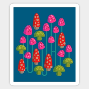 FOREST BIOME MAGIC MUSHROOMS Playful Psychadelic Spotted Woodland Forest Toadstools Sticker